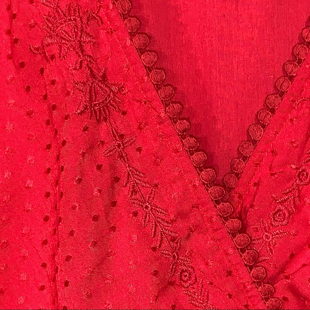 NEW Tularosa Joannie Wrap Dress Bright Red Sz L - Picture 3 of 13